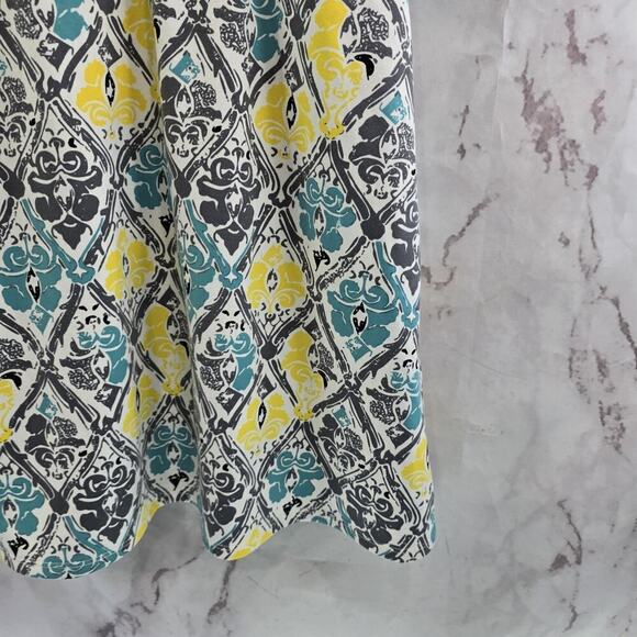 Soybu Dress Womens Large Tank Gray Blue Yellow Stripe Mini Shelf Built In Bra - Picture 4 of 11